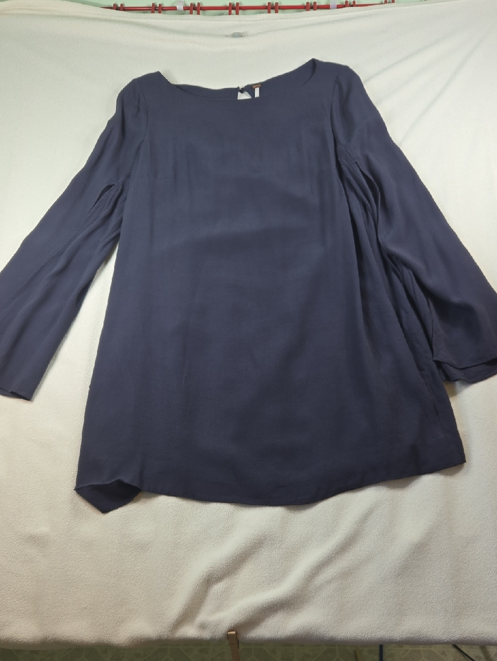Free People Women's Navy Blue Long Sleeve Mini Dress
